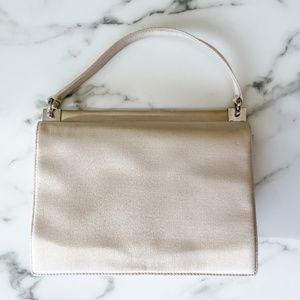 Salvatore Ferragamo Champagne Satin Evening Bag